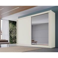 Imagem de Guarda Roupa Casal 2 Portas (1 c/ Espelho) e 4 Gavetas Creta Flex Off White/Off White ou Amendoa - Europa