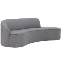 Imagem de Sofá Curvo 03 Lugares 180cm Braço Direito Eron Linho Cinza Mesclado -
