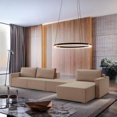 Imagem de Sofá Modulado Amsterdã 4 Lugares Tecido Linho Bege