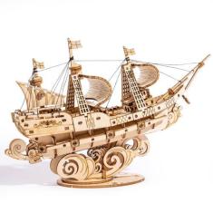 Imagem de Quebra-cabeça de madeira RoWood Vintage Watercraft Model Kit para adul