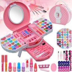 Imagem de Kit de maquiagem Sidola para crianças de 3 a 10 anos com 66 itens