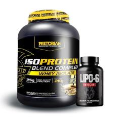 Imagem de Kit Termogênico Lipo 6 Black - Nutrex + Whey Protein Iso Protein Blend Complex 2kg - Pretorian-Unissex