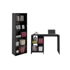 Imagem de Conjunto Para Escritório Com Mesa 4 Nichos E Estante Artely