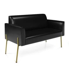 Imagem de Sofá Namoradeira 2 Lugares Pé de Ferro Dourado Marisa Corano D03 - D'Rossi
