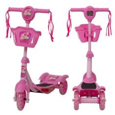 Imagem de Patinete Para Crianças Menina Barbie 5 6 7 8 Anos Musical - Toys 2U