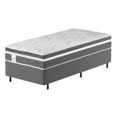 Imagem de Cama Box Colchão Solteiro Molas Ensacadas Euro In Up 88x188x64cm Cinza/branco Probel Cinza / Branco
