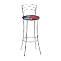 Imagem de Kit 2 Banquetas Cromadas BC26-A de Metal e Assento Espuma D15 Treparoni