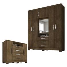 Imagem de Guarda Roupa Casal Imperial Com Cômoda Madri Malbec  Incorplac