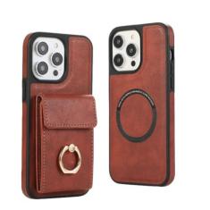 Imagem de Carteira magnética destacável 2 em 1 com porta-cartão capa de telefone para iPhone 15 14 Plus 13 12 Pro Max capa de couro, vinho tinto, para iPhone 12