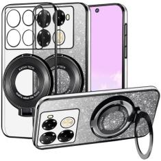 Imagem de Kainevy Capa de telefone para Infinix Note 40 Pro 4G capa transparente com glitter para mulheres meninas linda capa de telefone Infinix Note 40 Pro 4G capa de silicone à prova de choque magnética fina