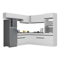 Imagem de Armário De Cozinha Completa De Canto V2105 Branco/Preto