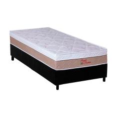Imagem de Cama Box Solteiro: Colchão Ortopédico Orthoflex Foggia Premier + Base CRC Suede Black(88x188)