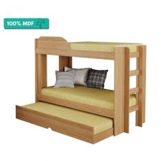 Imagem de Treliche Solteiro C/ Protetor Lateral 100% Mdf Acabamento Em Laca Bia Cimol Nature Nature