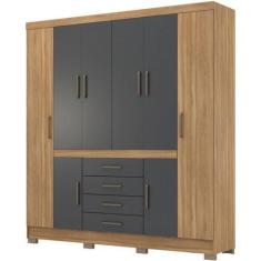 Imagem de Guarda Roupa Casal 08 Portas 84020 Amendola Grafito Demobile - Demóbil