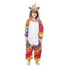Imagem de Unicórnio Sereia Infantil Pijama Kigurumi Macacão Fantasia - NO_BRAND_
