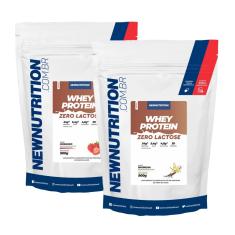 Imagem de Combo 2un Whey Protein Zero 0% Lactose 900g New Nutrition