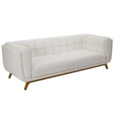 Imagem de Sofá Living Decorativo 3 Lugares 240cm Bellart M22 Bouclê Branco - Mpozenato