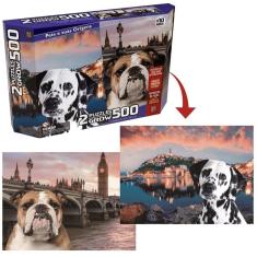 Imagem de Quebra Cabeça Duplo Pets e Sua Origens Puzzle 500 Peças Grow