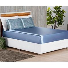 Imagem de Jogo De Lençol Super King Cetim Alto Brilho 3 Peças Alya - Bia Enxovai