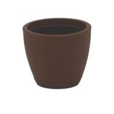 Imagem de Vaso com Prato Tramontina Asteca 24 cm em Polietileno Marrom Tramontina