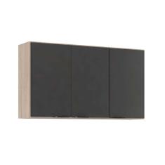 Imagem de Armário Aéreo P/ Cozinha Firenze 3 Portas 120cm Avena/Grafito - Demóbile