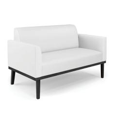 Imagem de Sofá Namoradeira Base De Madeira Fixa Preto Marisa Corino D03 - D\`rossi Cor Branco