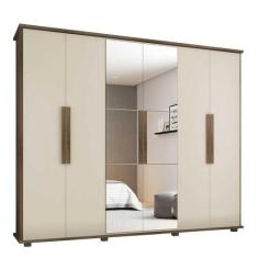 Imagem de Guarda Roupa 6 Portas com Espelho 271cm Canada RV Móveis Freijó/Off Wh