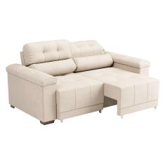 Imagem de Sofá 3 Lugares Retrátil e Reclinável Smart Suede Bege
