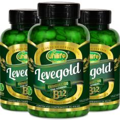 Imagem de Kit Com 3 Levegold Levedo Cerveja Com Vitamina B12 Unilife