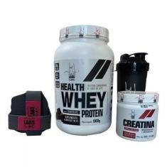 Imagem de Combo Nutri Whey Protein Creatina Shaker Luva Health Labs - Helalth La