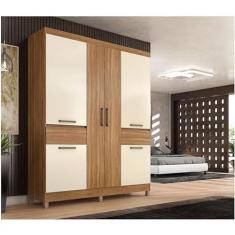 Imagem de Guarda Roupa Casal Ambiente Mauá Amêndola Off White - Demóbile