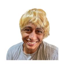 Imagem de Peruca Curta Lisa Sintética Loira Fantasia Cosplay Anime