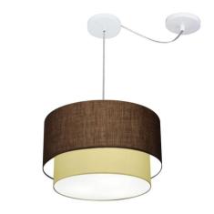 Imagem de Pendente Duplo Cilíndrico Desvio Md-4359 40X35cm Café Bege