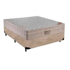 Imagem de Cama Box Casal Suede + Colchão Molas Ensacadas Airtech Springpocket Ortobom 65x138x188 Bege