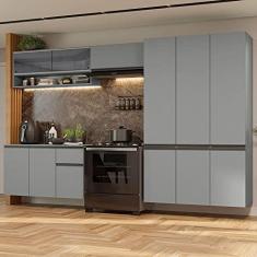 Imagem de Armário de Cozinha Completa Suspenso 320cm Cinza Nice Madesa 04