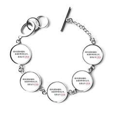 Imagem de DIYthinker Pulseira de corrente com pingentes de texto chinês online com palavras mais recentes