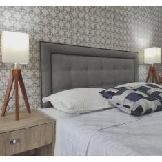 Imagem de Cabeceira Cama Queen Veneza 10 Diamond Com Tachas Linho Cinza 60 rbl