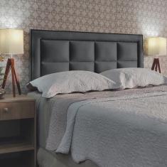 Imagem de Cabeceira Cama Casal Módena H8 Diamond Suede Cinza 60 Rbl