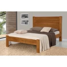 Imagem de Cama De Casal Lara De Madeira Maciça Pinus - Cor Imbuia - Santa Rosa