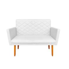 Imagem de Namoradeira Decorativa Maitê 2 Lugares Suede Branco - Maitê Moda Casa