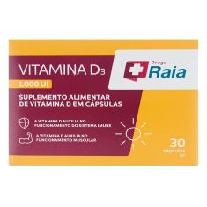 Imagem de Vitamina D3 1.000UI Droga Raia 30 Cápsulas 30 Cápsulas Gel