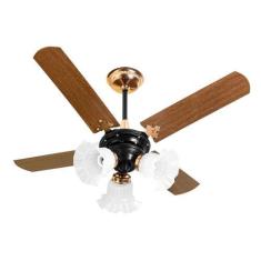 Imagem de Ventilador De Teto New Zeta Venti-Delta Cobre 4 Pás Mdf + Controle