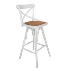 Imagem de Banqueta Katrina Cross Paris com Assento Giratório em Rattan Natural  