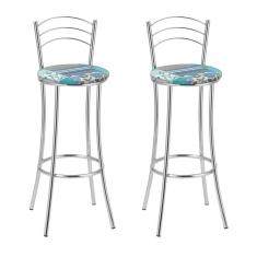 Imagem de Kit 2 Banquetas Cromadas Bc26-a D410 Cromado/Estampado