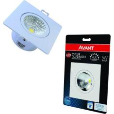 Imagem de Kit 2 Spot Led Embutir 5w Quadrado 6500k  frio Avant