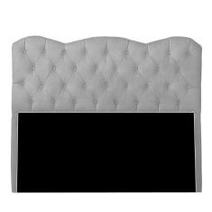 Imagem de Cabeceira Casal Estofada Para Cama Box Verona Veludo Cor Cinza Claro
