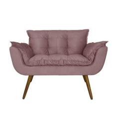 Imagem de Namoradeira Decorativa Estofada Para Recepção Clínica Opala Suede Rosê - LM DECOR