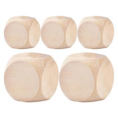 Imagem de Cubos de dados de em branco, dados em branco de | Cubos de pequenos 5 peças | Dados de artesanato inacabados, suprimentos para festas de jogos de tabuleiro, dados de canto de 6 lados para artesanato