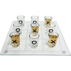Imagem de Jogo Da Velha Shot Drink Tabuleiro De Vidro 9 Copos Perdeu Bebeu SXFG5