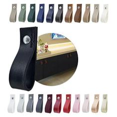 Imagem de Kit com 12 Puxadores Doko Parafuso para Móveis Armário Guarda Roupa Gaveta Porta Baús Caixas Bandeja Cesto Tábua - Cor Textura de Couro